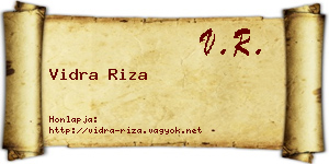 Vidra Riza névjegykártya