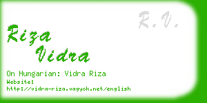 riza vidra business card